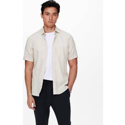 Only & Sons Caiden SS Linen Shirt Grön