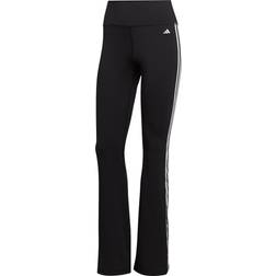 Adidas Women's Train Essentials Stripe Flared Tights- Black, Black, 2Xs, Women