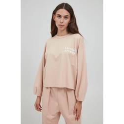 Ichi Sweatshirt Sand av 95% Bomull Ekologisk 5% Elastan, för Dam