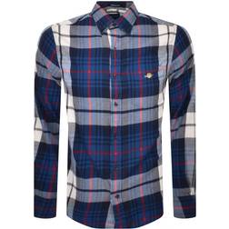 Gant REG UT PLAID FLANNEL SHIRT Blå