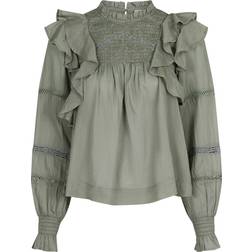 Neo Noir Sarna S Voile Blouse - Smoke Green