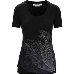 Icebreaker Women's Tech Lite II S/S Scoop Tee Plume Merino shirt XL, black