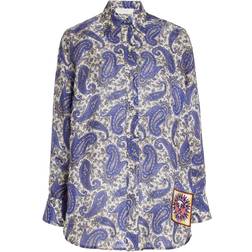 Zimmermann Devi Relaxed Shirt indigo_cream_paisley
