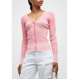 Staud Striped cardigan pink