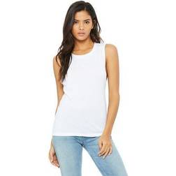 Bella+Canvas Women's Flowy Scoop Muscle Tank, XXL, White