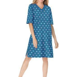 Dreams & Co Print Sleepshirt - Deep Teal Hearts