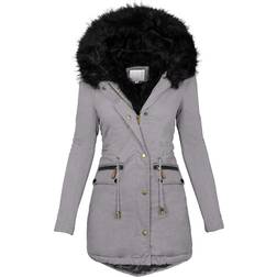 Lugogne Women's Winter Hooded Coat - Grey