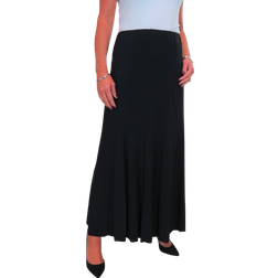 Paulo Due Women's Fully Lined Stretch Long Maxi Skirts - Black