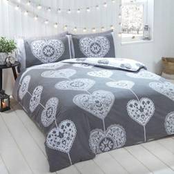 MCU Furnishings Rapport Scandi Heart Duvet Cover Grey (200x135cm)