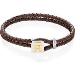 Tommy Hilfiger Monogram Läder Bracelet - Brown