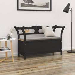 vidaXL Madera Maciza Abeto Negro 107x45x75.5 cm Banco de Jardín