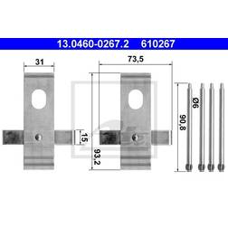 ATE skivbromsbelägg 13.0460-0267.2