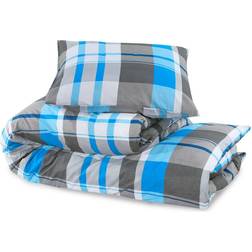 vidaXL 136067 Bettbezug Blau, Grau (240x220cm)