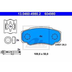 ATE Brake Pad brake 13.0460-4980.2 13046049802