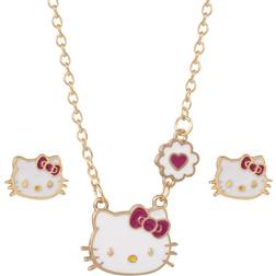 Hello Kitty Girl Stud Earring and Necklace Set