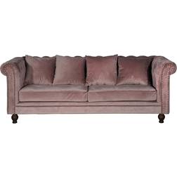 Venture Design Velvet Pink Sofa 217cm 3-seter