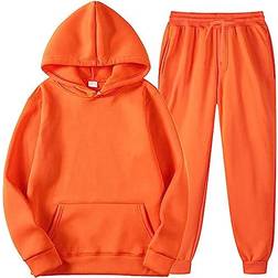 Men's Autumn 2 Piece Tracksuit - Orange