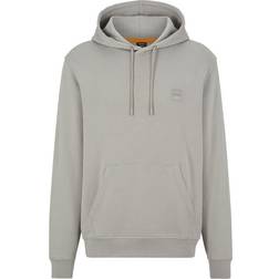 HUGO BOSS Wetalk Hooded Sweatshirt with Logo Patch - Medium Grey