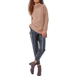 Roman Cable Knit Ribbed Tunic Jumper - Natural