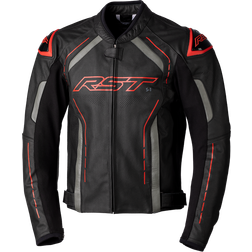 Rst S1 Leather Motorcycle Jacket - Black/Grey/Red