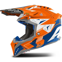 Airoh Aviator 3 Spin Motocross Helmet - Matt Orange/Blau