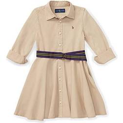 Polo Ralph Lauren Belted Cotton Chino Shirtdress Khaki