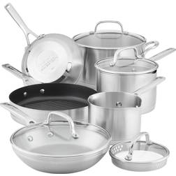 KitchenAid 3-Ply Base Pots Cookware Set with lid 10 Parts