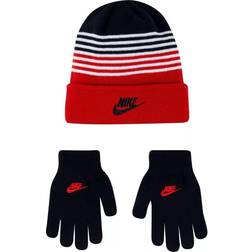 Nike Striped Beanie Gloves Set Big Kids