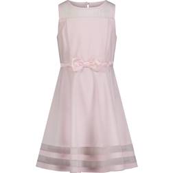 Calvin Klein Big Girls Illusion Mesh Bow Front Dress Light Pink Light Pink