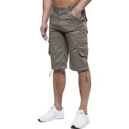 Enzo Mens Cargo Combat Shorts - Khaki