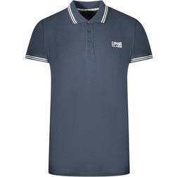 Cavalli Class Twinned Tipped Collar Navy Blue Polo Shirt