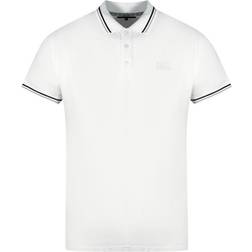 Cavalli Class Twinned Tipped Collar White Polo Shirt