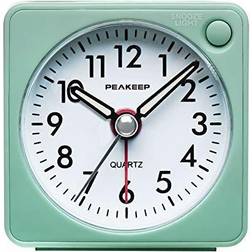 Ultra small, peakeep battery travel alarm clock with snooze and aquamarine