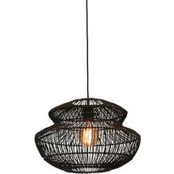 Good & Mojo Hängande Taklampa Rund Zanzibar 40x30 cm Svart Pendellampa