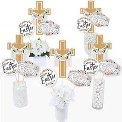 Big Dot of Happiness Religious Easter Christian Holiday Party Centerpiece Sticks Table Toppers Set 15