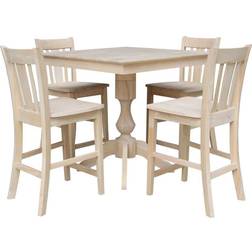 International Concepts Square Top Pedestal Dining Set