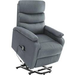 vidaXL Stand-up Massage Recliner Light Gray Fabric TV Chair Armchair Furniture