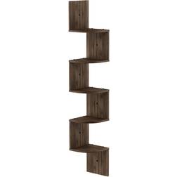 Furinno 5 Tier Columbia Mount Floating Corner Wall Shelf