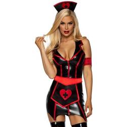 Leg Avenue Vinyl Naughty Nurse Set (4 Piece)