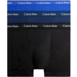 Calvin Klein Cotton Stretch Trunks 3-pack - Cobalt Blue/Night Blue/Black