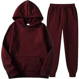 Men's Autumn 2 Piece Tracksuit - Wine