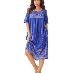 Only Women's Mixed Print Short Lounger Plus Size - Blue Sapphire Gem