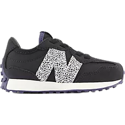 New Balance Kid's 327 Bungee Lace - Black with Cyber Lilac