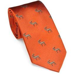 Laksen Pheasant Motif Tie BLOOD ORANGE