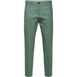 Selected Homme Wool Linen Blend Suit Trousers - Green