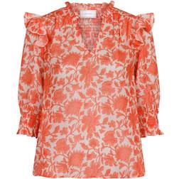 Neo Noir Davina Flower Bluse, Orange