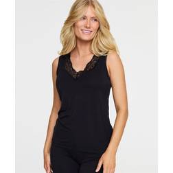 Damella Bamboo Lace Tank Top Black