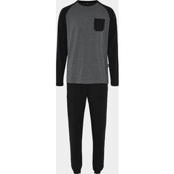 JBS Bambus, Pyjamas, Svart/Grå med ficka