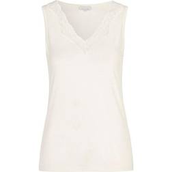 Damella Bamboo Lace Tank Top White