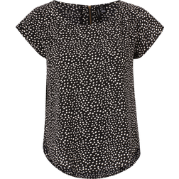 Vero Moda Bluse vmSaki SS Zip Top Aop - Sort